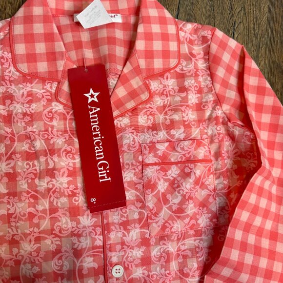 NWT American Girl Gingham Floral pajama set - Picture 2 of 5